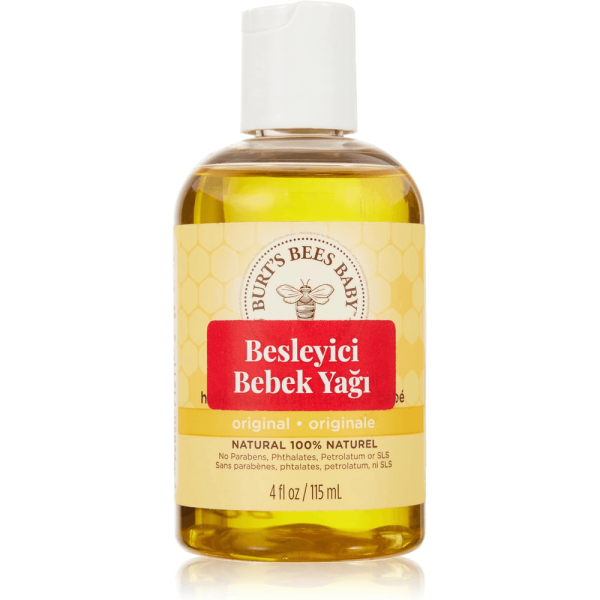 Burt's Bees Baby Oil, Nourishing Baby Moisturiser With Apricot Oil, 115ml